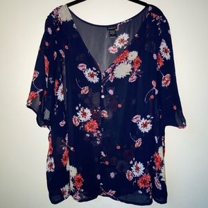 Torrid Sheer Floral Top